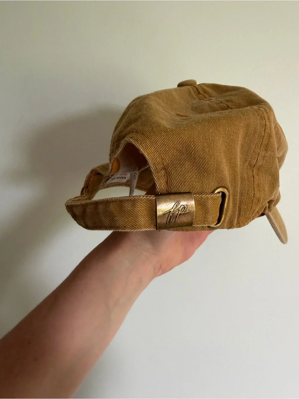 Free People Movement Embroidered Leaf Baseball Cap - Camel Brown Natural Fibers - Picture 3 of 5